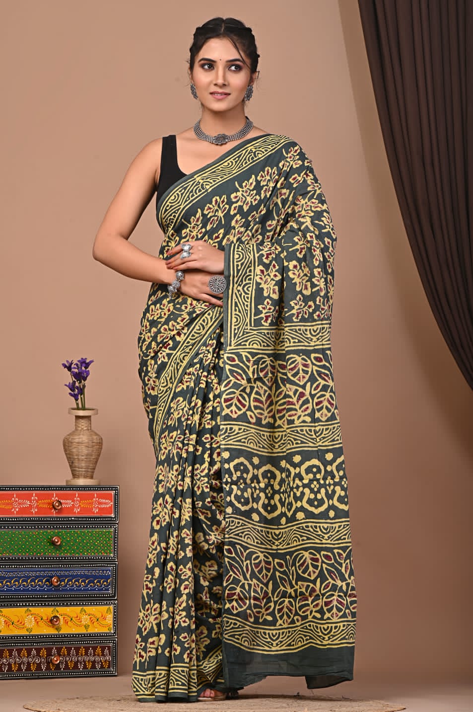 Pure Cotton Mul Handblock Printed Sarees Wholesale – Soft Malmal Sarees