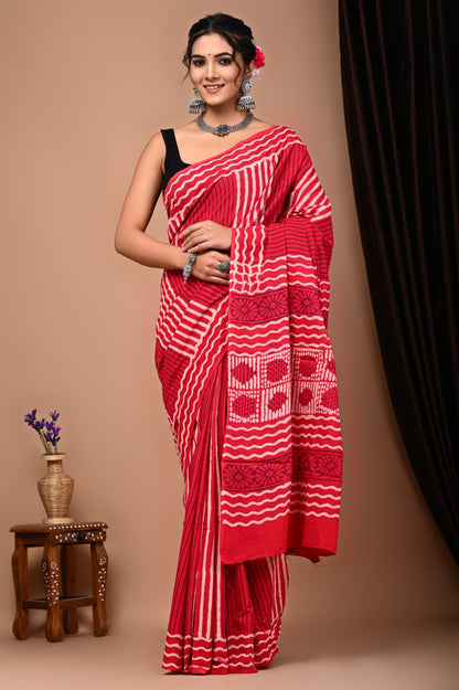 Cotton Mul Handblock Printed Sarees Wholesale – Soft Malmal Sarees for Boutiques