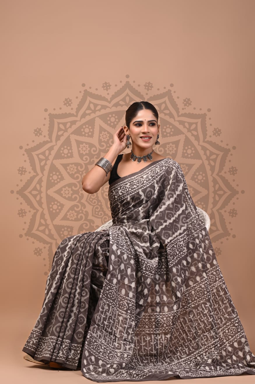 Cotton Mul Handblock Printed Sarees Wholesale – Soft Malmal Sarees for Boutiques