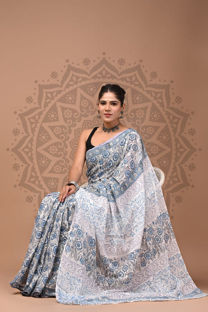 Cotton Mul Handblock Printed Sarees Wholesale – Soft Malmal Sarees for Boutiques