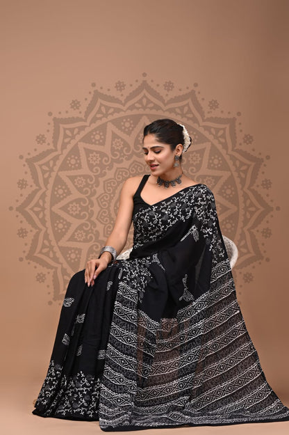 Cotton Mul Handblock Printed Sarees Wholesale – Soft Malmal Sarees for Boutiques