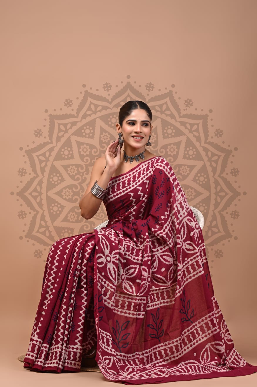 Cotton Mul Handblock Printed Sarees Wholesale – Soft Malmal Sarees for Boutiques