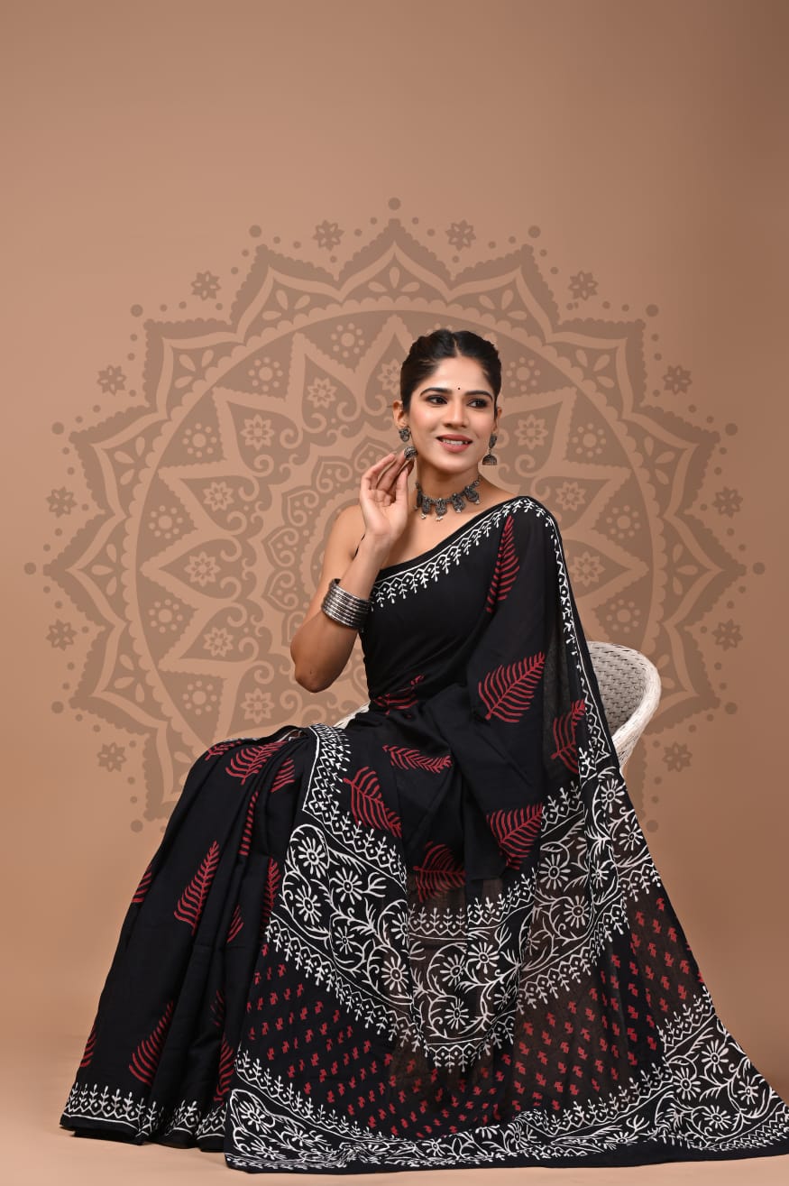 Cotton Mul Handblock Printed Sarees Wholesale – Soft Malmal Sarees for Boutiques