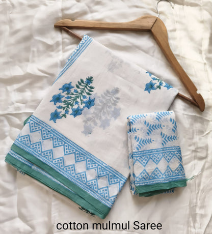 Cotton MUL Sarees Wholesale – Handblock Printed Malmal Saree