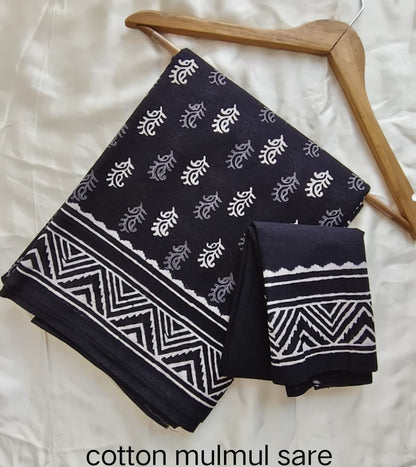 Cotton MUL Sarees Wholesale – Handblock Printed Malmal Saree