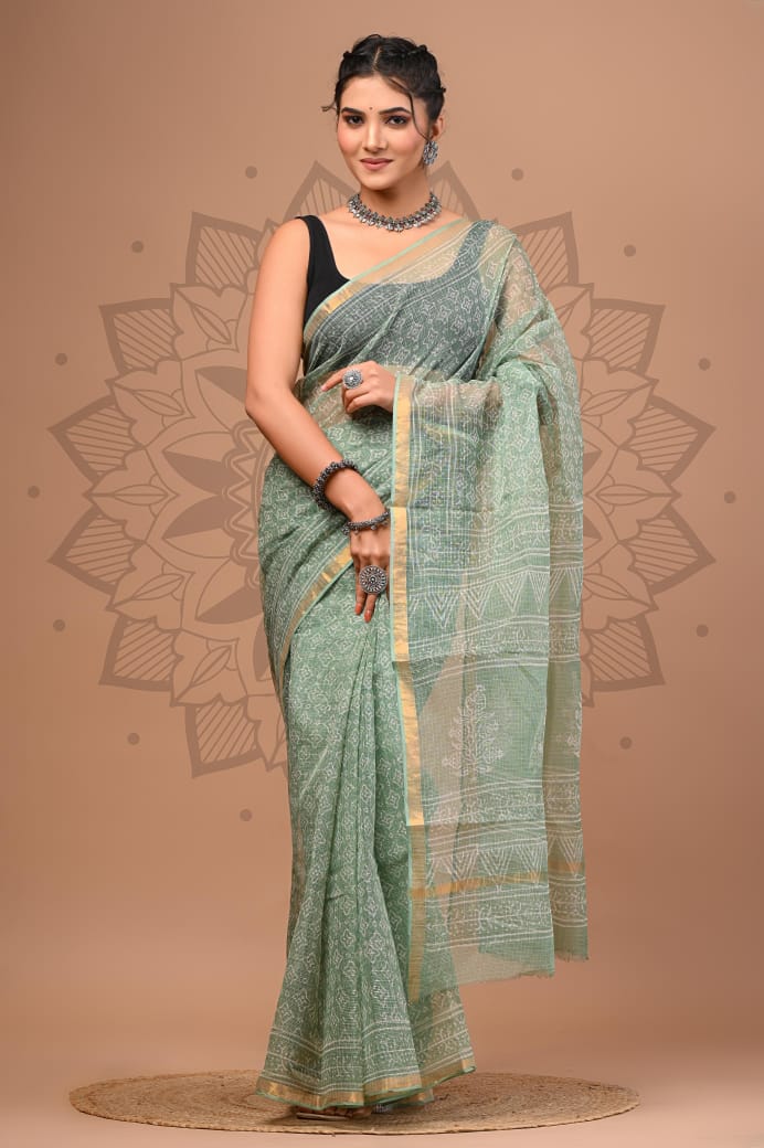 Kota Doria Cotton Sarees Wholesale – Handblock Printed Lightweight Kota Sarees