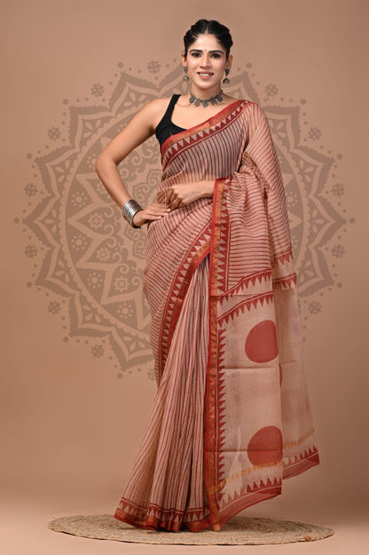Kota Doria Handblock Printed Sarees Wholesale – Lightweight Kota Cotton Sarees