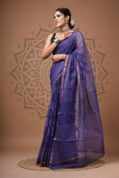Handblock Printed Kota Doria Sarees Wholesale – Lightweight Kota Cotton Sarees