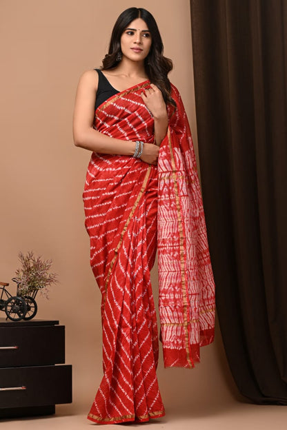 Hand Block Printed Chanderi Silk Sarees Wholesale – Natural Dyed with Blouse