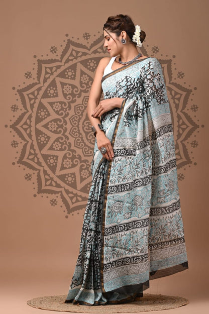 Wholesale Chanderi Silk Sarees – Traditional Hand Block Printed with Blouse