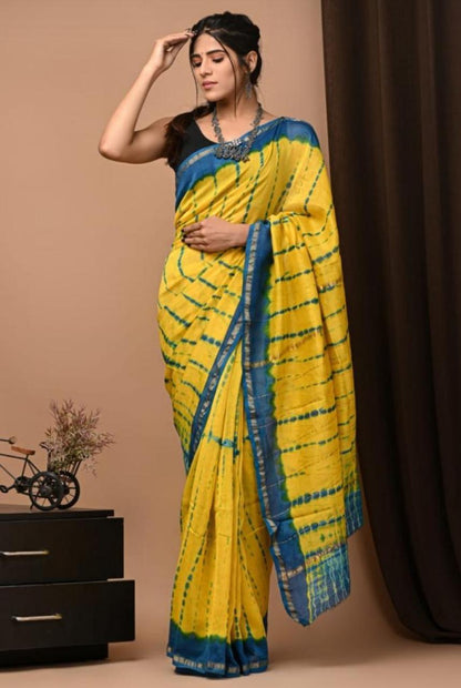Hand Block Printed Chanderi Silk Sarees Wholesale – Natural Dyed with Blouse