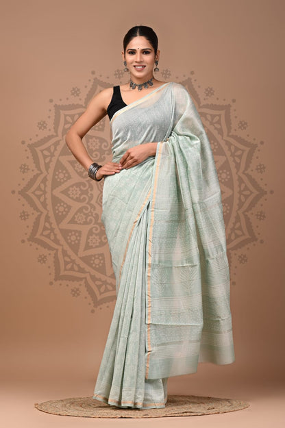 Hand Block Printed Chanderi Silk Sarees Wholesale – Natural Dyed with Blouse