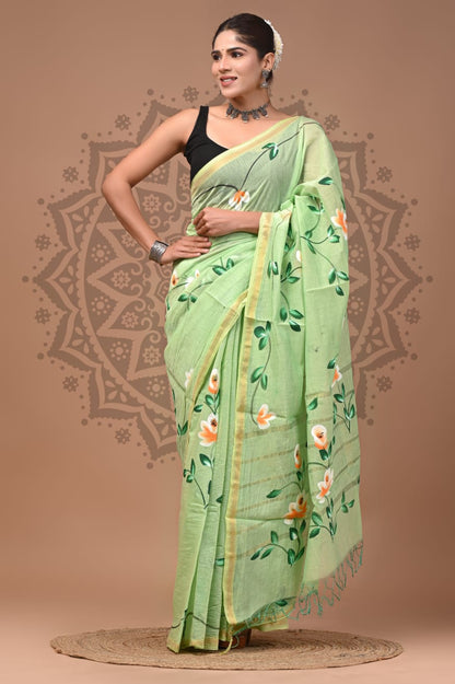 Traditional Chanderi Silk Sarees Wholesale – Hand Block Printed with Blouse