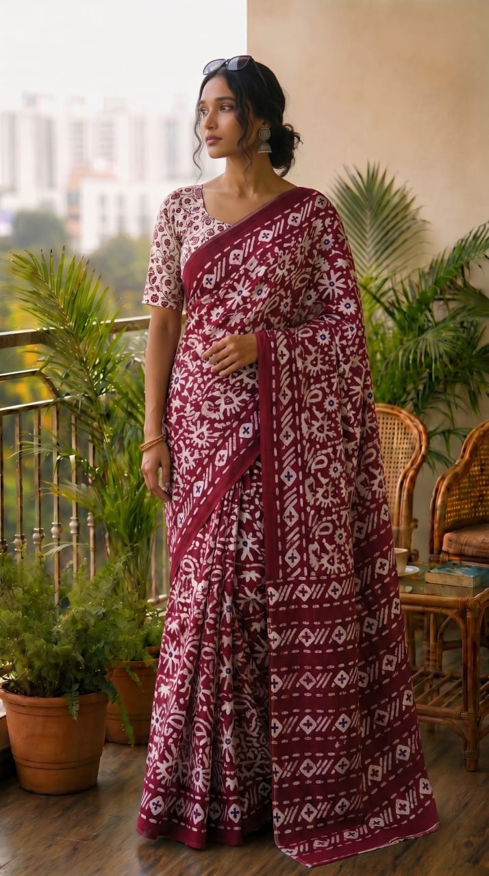 Breathable Cotton Mulmul Sarees Wholesale – Pure Mulmul Sarees with Running Blouse