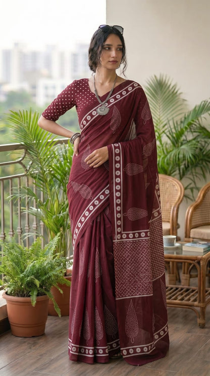 Breathable Cotton Mulmul Sarees Wholesale – Pure Mulmul Sarees with Running Blouse