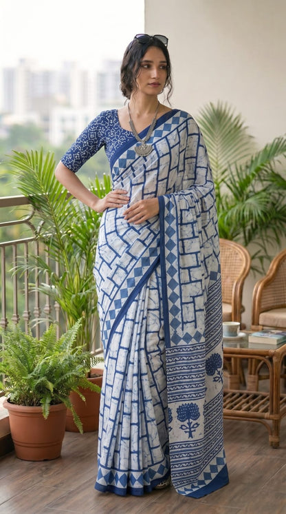 Pure Cotton Mulmul Sarees Wholesale – Lightweight Sarees with Running Blouse