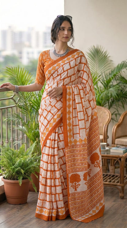 Pure Cotton Mulmul Sarees Wholesale – Lightweight Sarees with Running Blouse