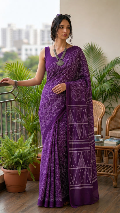 Pure Cotton Mulmul Sarees Wholesale – Lightweight Sarees with Running Blouse