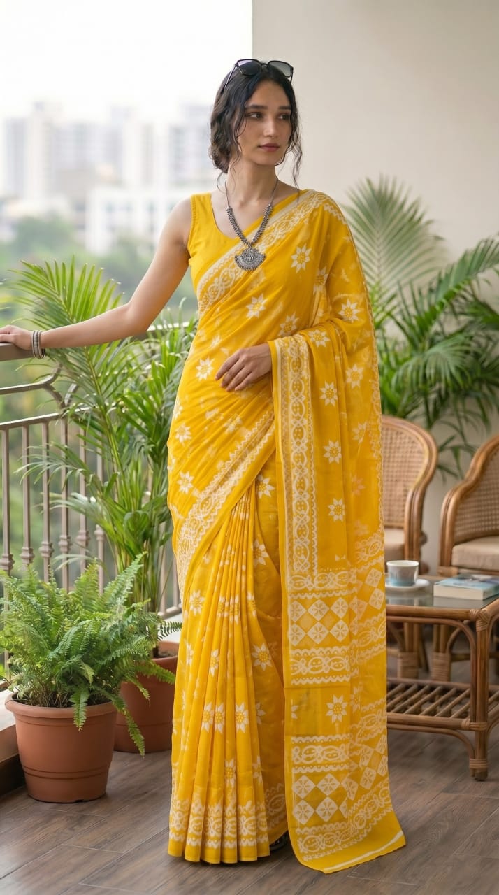 Wholesale Cotton Mulmul Sarees – Pure 92×80 Mulmul with Running Blouse