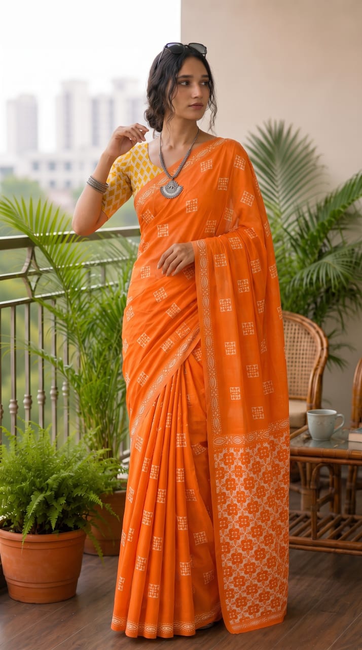 Wholesale Cotton Mulmul Sarees – Pure 92×80 Mulmul with Running Blouse
