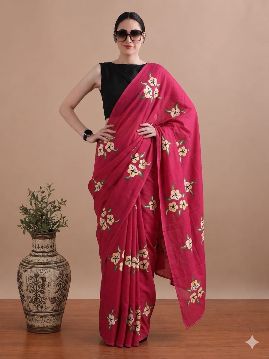 Wholesale Cotton Mulmul Sarees – Pure 92×80 Mulmul with Running Blouse