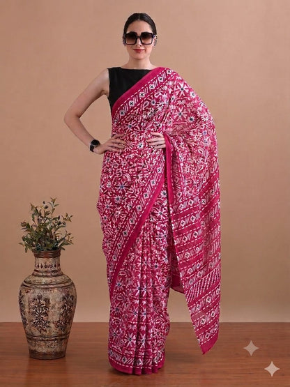 Wholesale Cotton Mulmul Sarees – Pure 92×80 Mulmul with Running Blouse