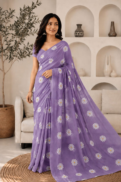 Hand Block Printed Cotton Mulmul Sarees Wholesale – Pure Mulmul with Running Blouse