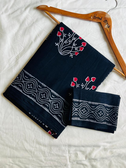 Pure Cotton Mul Handblock Printed Sarees Wholesale – Soft Malmal Sarees
