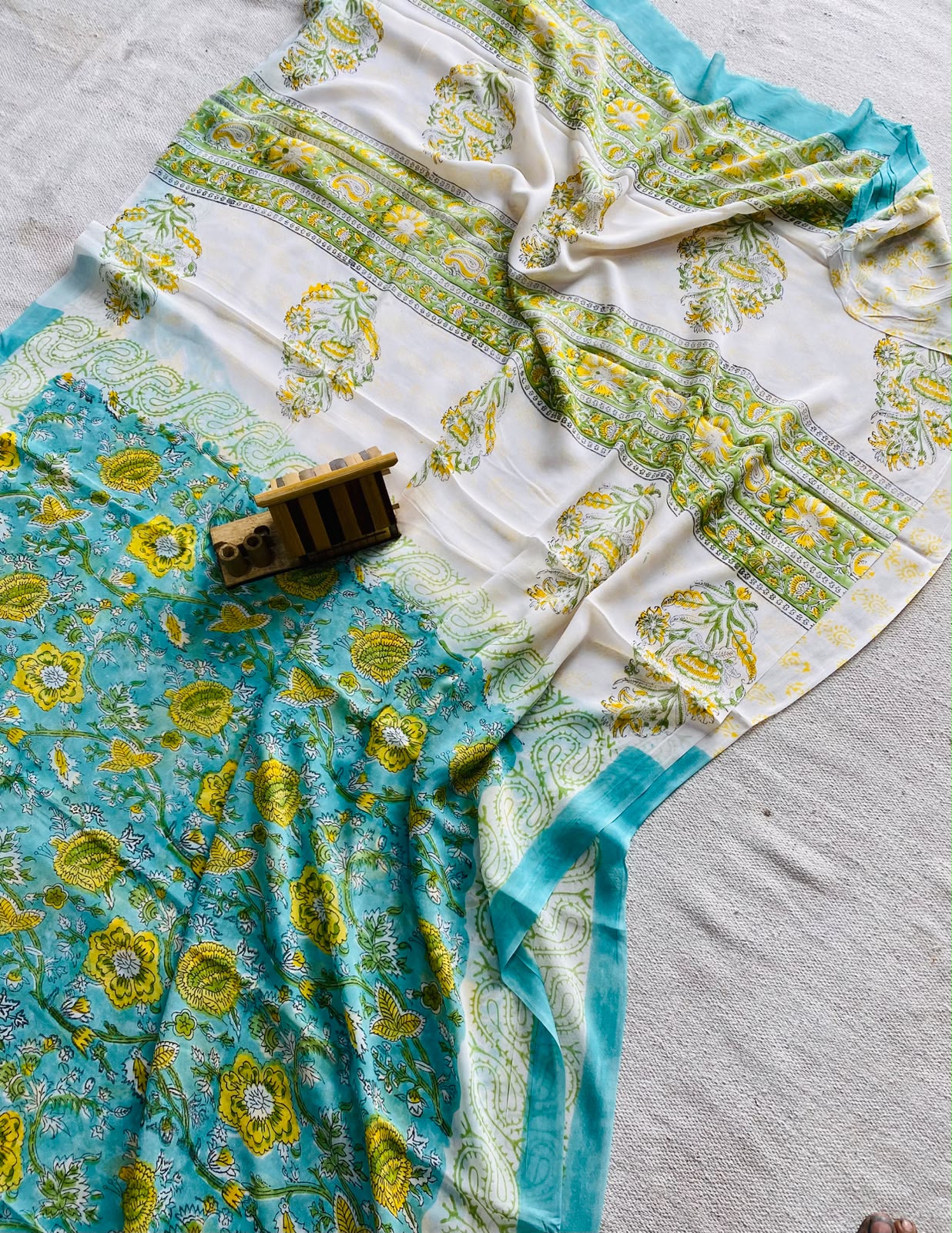 Hand Block Printed Georgette Sarees Wholesale – Natural Dyed Premium Sarees