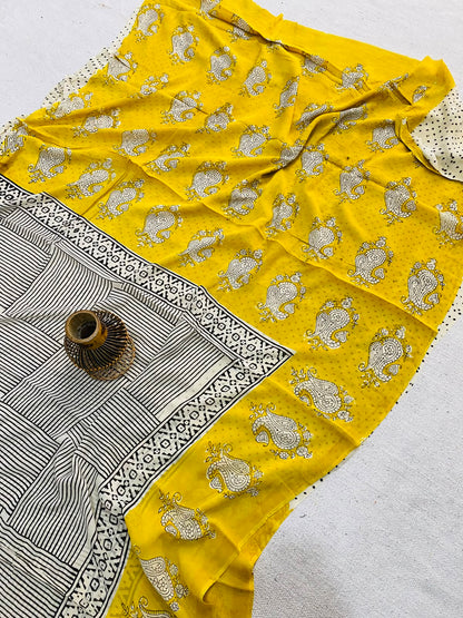 Wholesale Georgette Sarees – Hand Block Printed Natural Dyed Premium Sarees