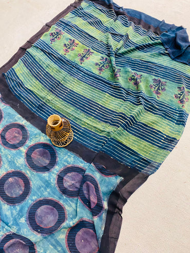 Wholesale Georgette Sarees – Hand Block Printed Natural Dyed Premium Sarees