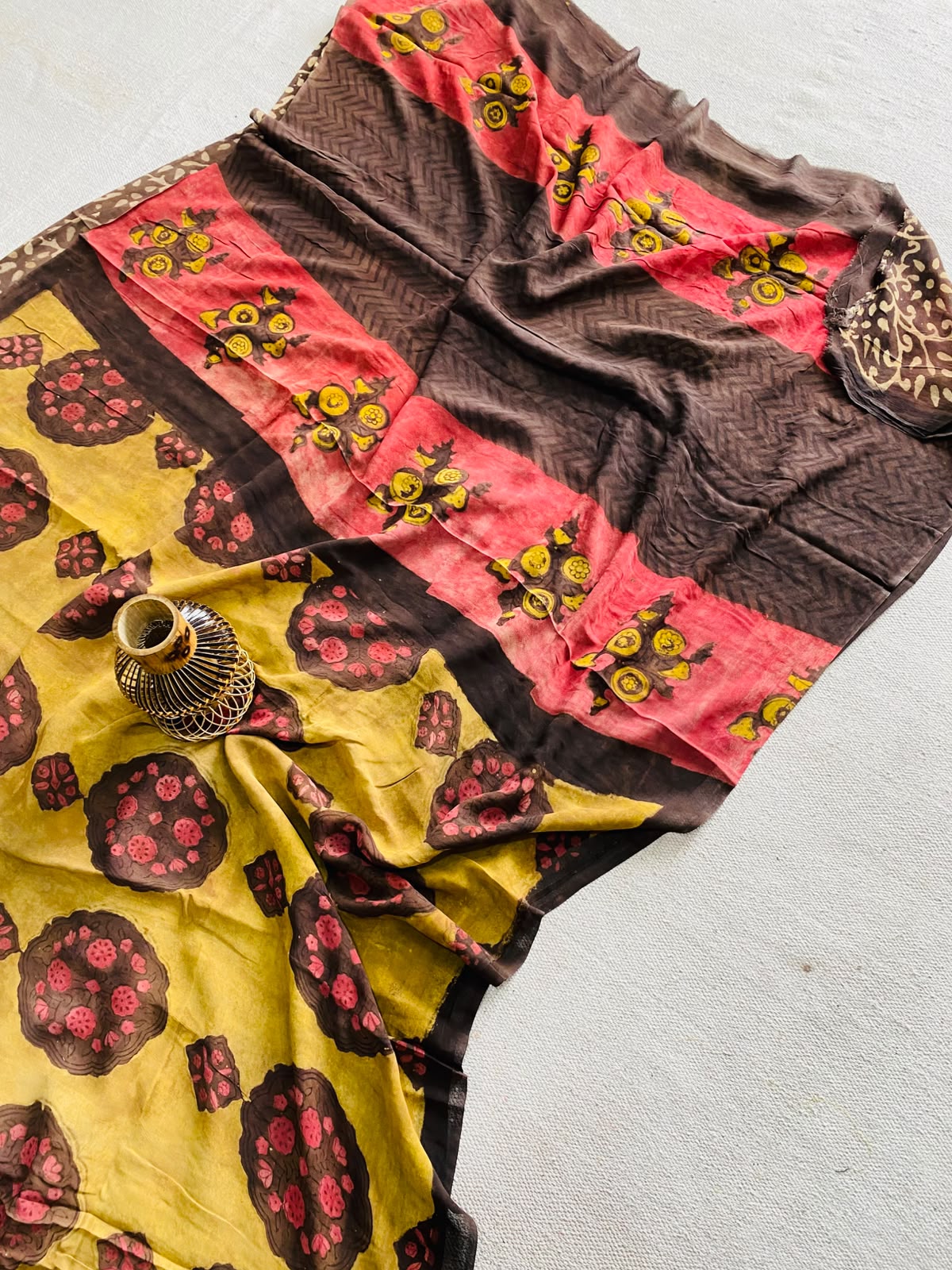 Wholesale Georgette Sarees – Hand Block Printed Natural Dyed Premium Sarees