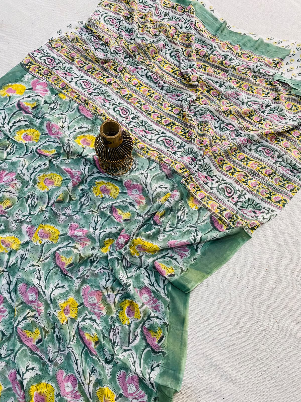 Wholesale Georgette Sarees – Hand Block Printed Natural Dyed Premium Sarees