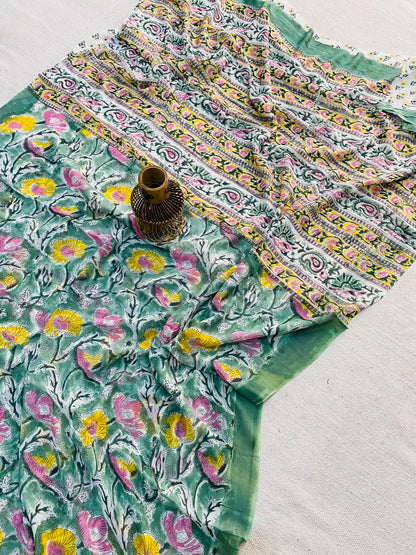 Wholesale Georgette Sarees – Hand Block Printed Natural Dyed Premium Sarees