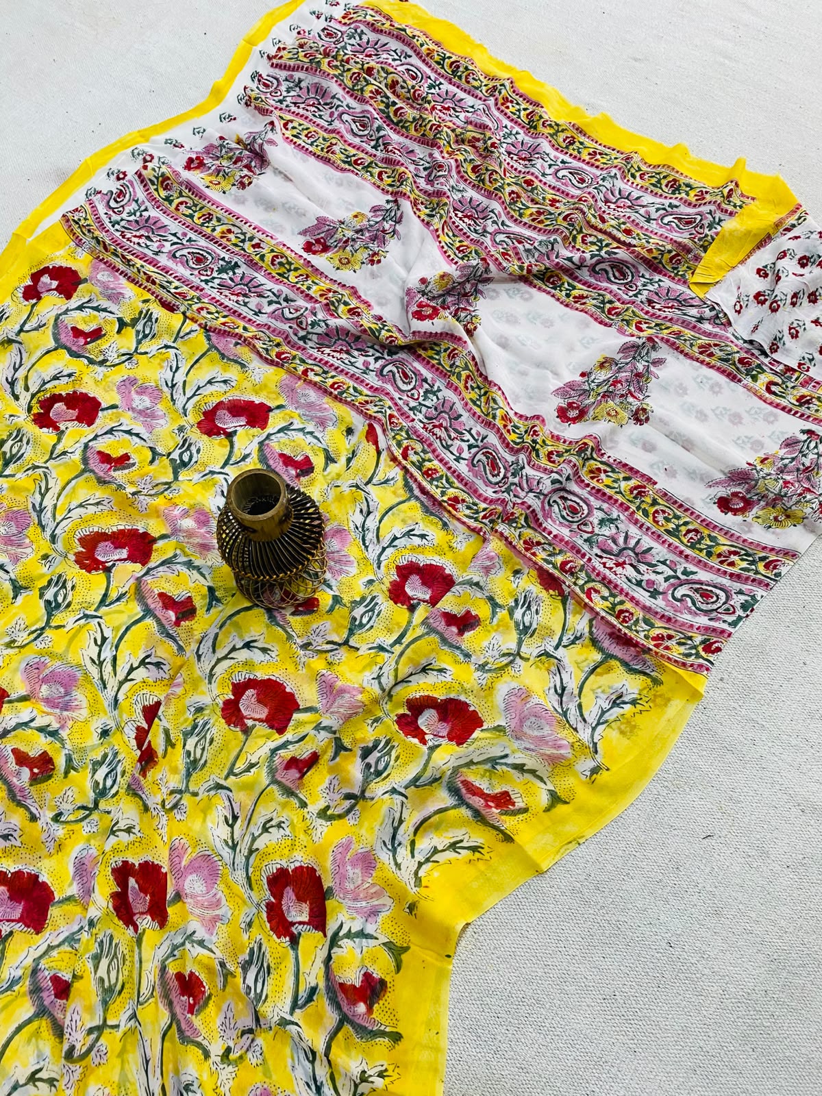 Wholesale Georgette Sarees – Hand Block Printed Natural Dyed Premium Sarees