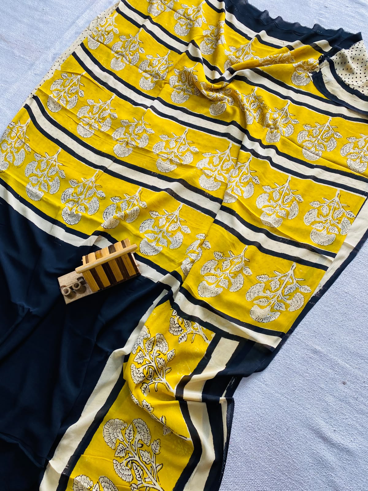 Wholesale Georgette Sarees – Hand Block Printed Natural Dyed Premium Sarees