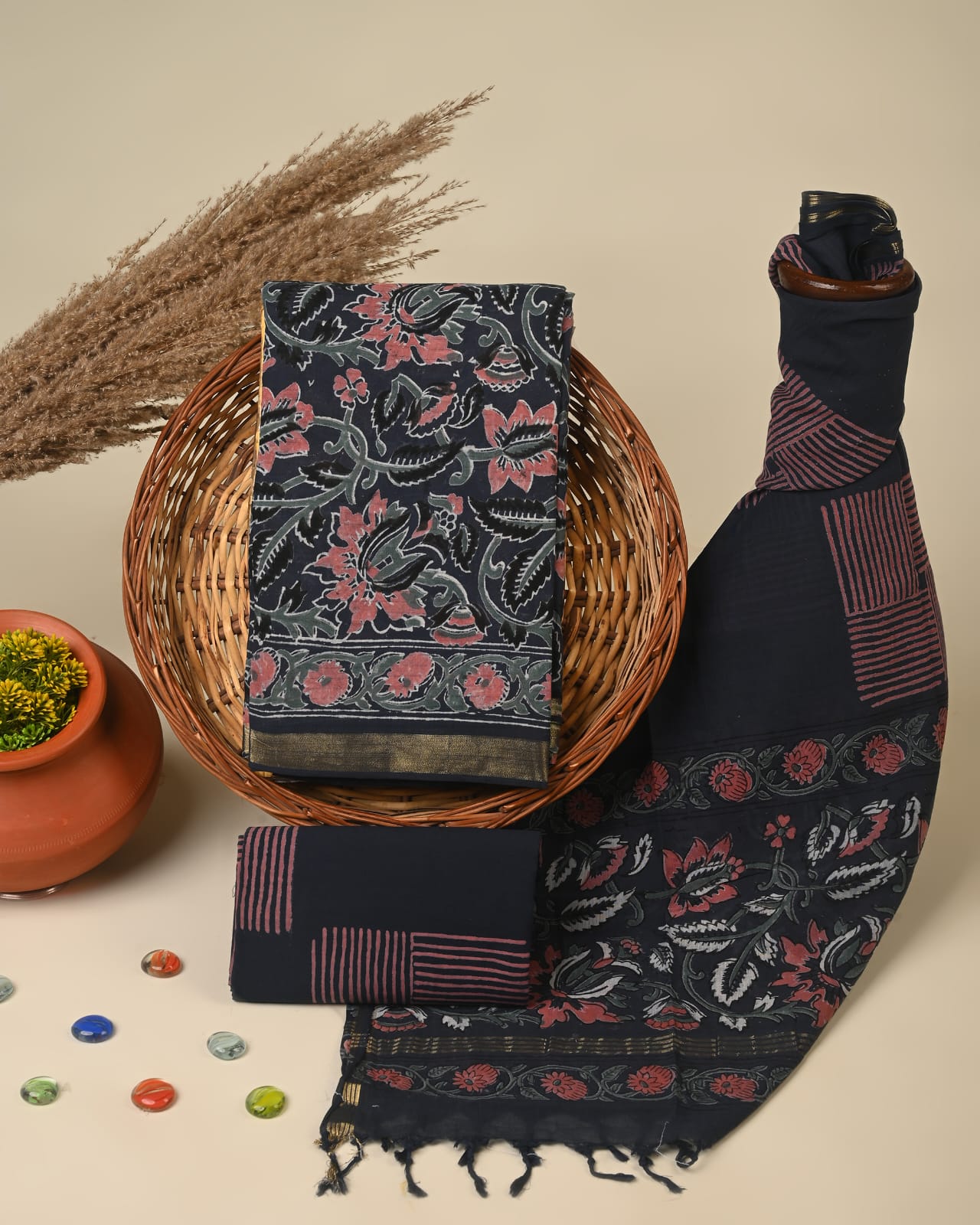 Cotton Chanderi dress material