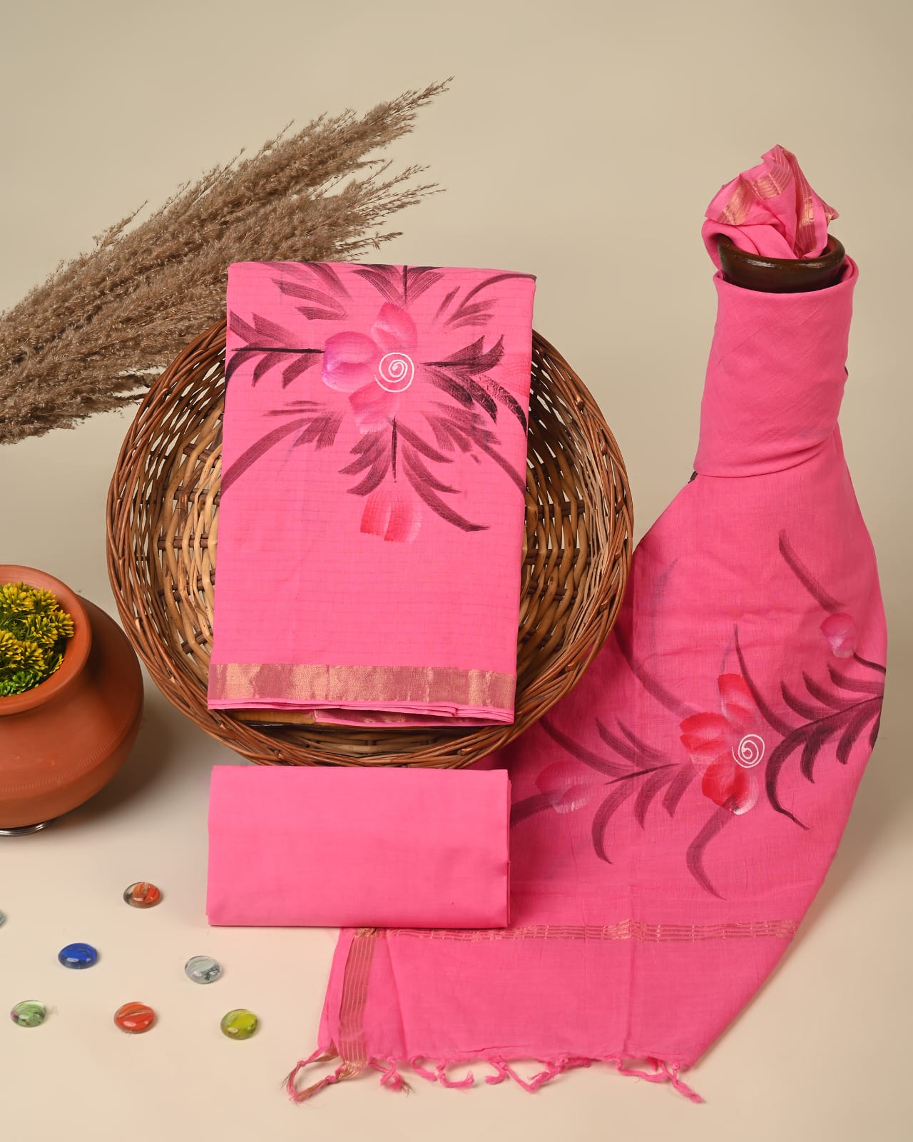 Cotton Chanderi dress material