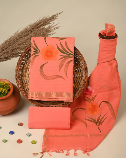 Cotton Chanderi dress material