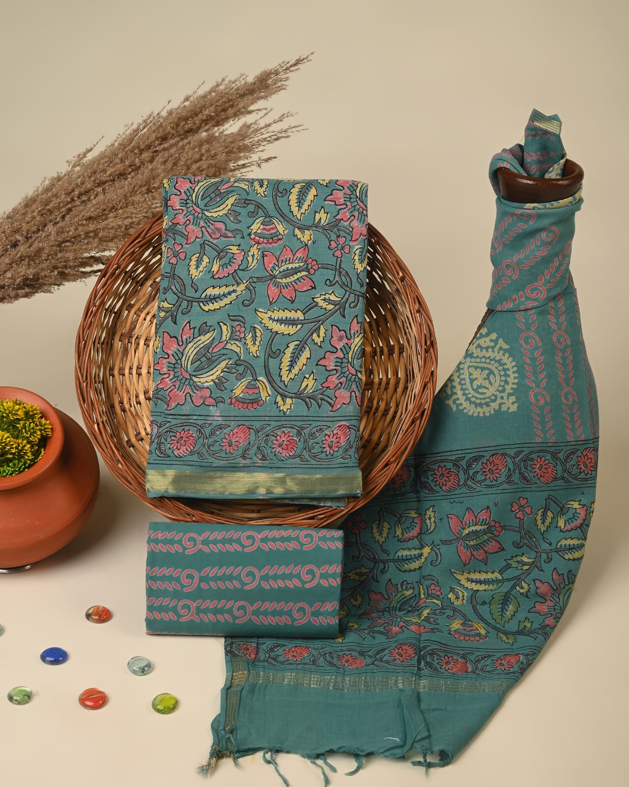 Cotton Chanderi dress material