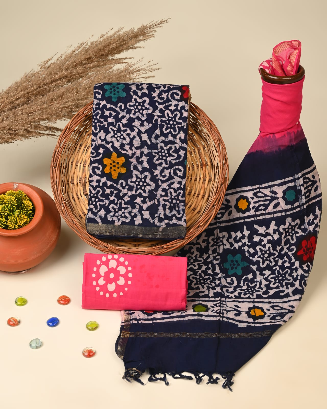 Cotton Chanderi dress material