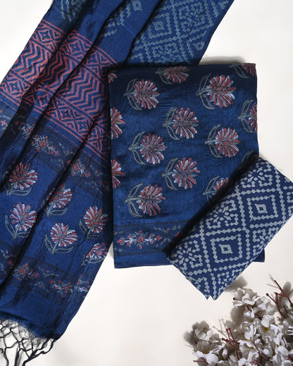 Puna Silk Dress Material Wholesale – Premium Suit Set with Dupatta | Fabtexs