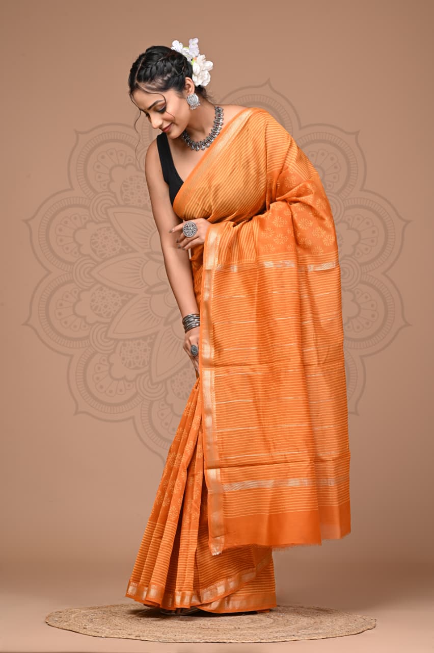 Maheshwari Silk Saree Wholesale – Handblock Printed Heritage Sarees
