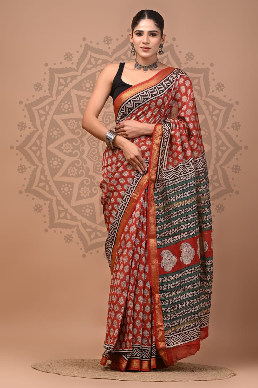 Maheshwari Silk Saree Wholesale – Handblock Printed Heritage Sarees