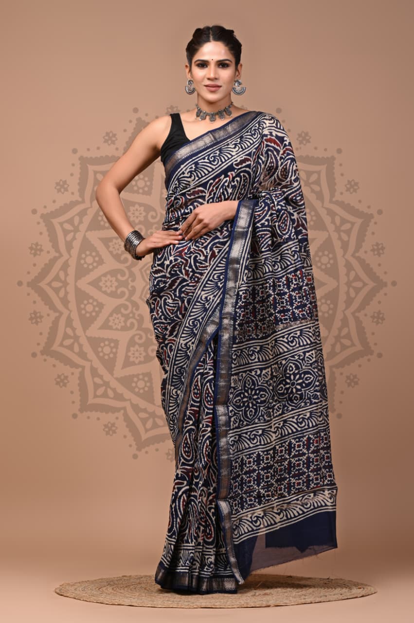 Maheshwari Silk Saree Wholesale – Handblock Printed Heritage Sarees