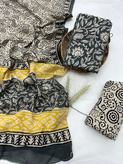 Mulmul Cotton Dress Material Wholesale – Lightweight Handblock Suits