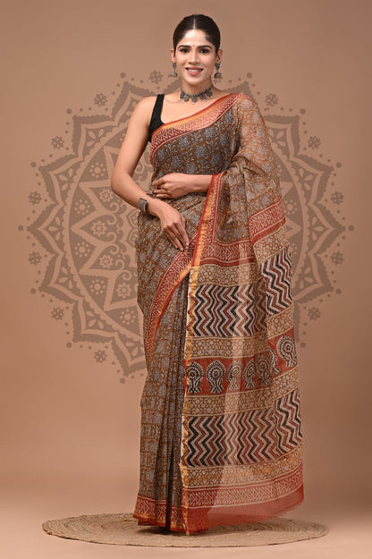 Kota Doria Cotton Sarees Wholesale – Handblock Printed Lightweight Kota Sarees