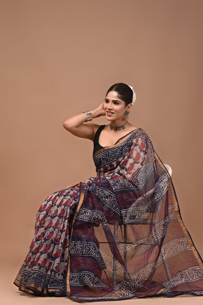 Kota Doria Cotton Sarees Wholesale – Handblock Printed Lightweight Kota Sarees