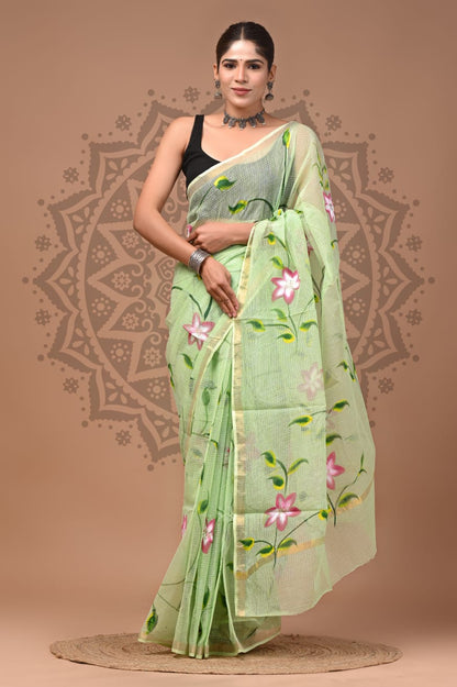 Kota Doria Cotton Handblock Printed Sarees Wholesale – Lightweight Kota Sarees