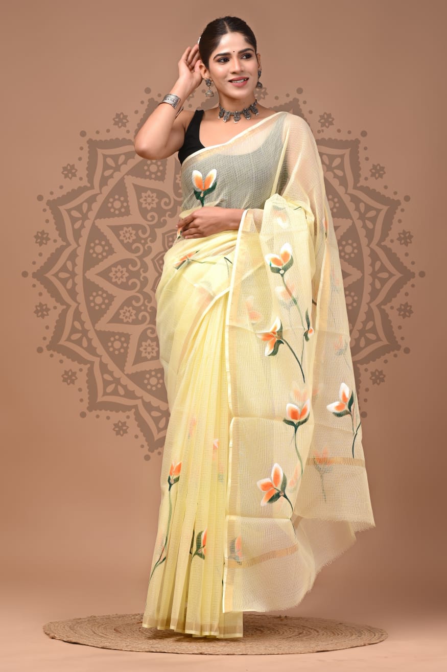 Kota Doria Handblock Printed Sarees Wholesale – Lightweight Kota Cotton Sarees